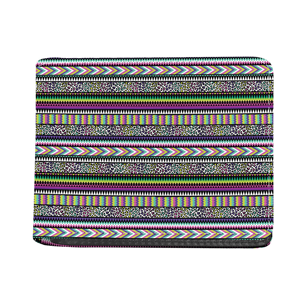 Colorful Leopard Navajo Tribal Print Bifold Wallet