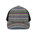 Colorful Leopard Navajo Tribal Print Black Mesh Trucker Hat