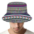 Colorful Leopard Navajo Tribal Print Bucket Hat