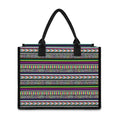 Colorful Leopard Navajo Tribal Print Canvas Tote Bag