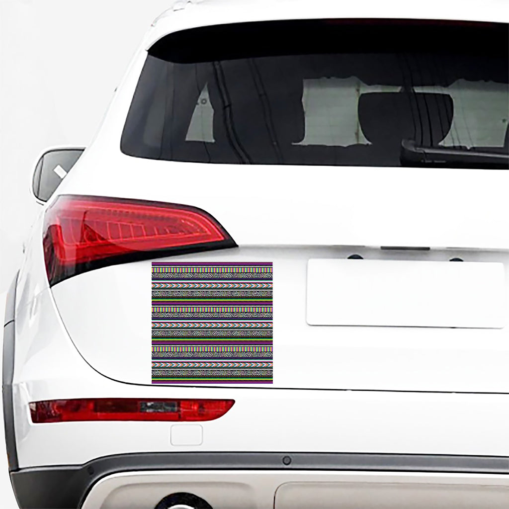 Colorful Leopard Navajo Tribal Print Car Sticker