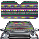 Colorful Leopard Navajo Tribal Print Car Windshield Sun Shade