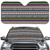 Colorful Leopard Navajo Tribal Print Car Windshield Sun Shade