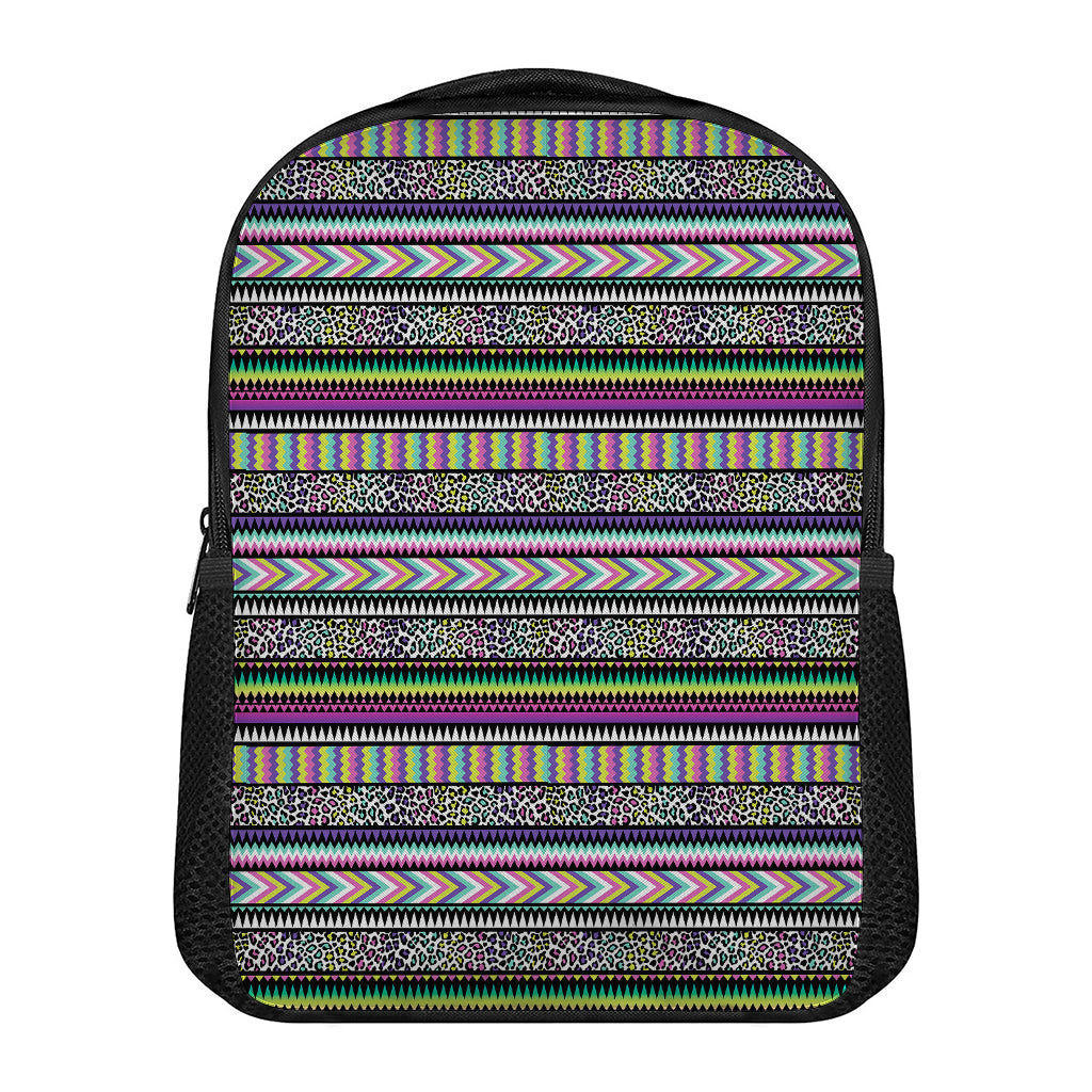 Colorful Leopard Navajo Tribal Print Casual Backpack