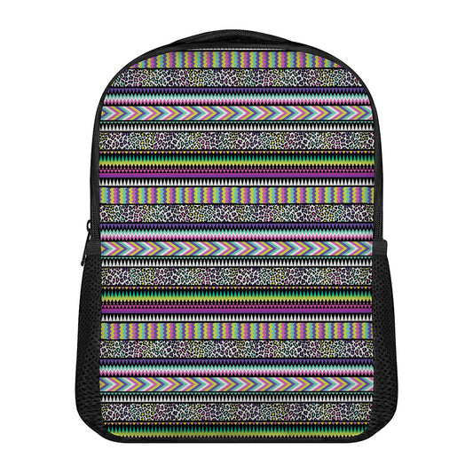 Colorful Leopard Navajo Tribal Print Casual Backpack