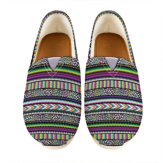 Colorful Leopard Navajo Tribal Print Casual Shoes