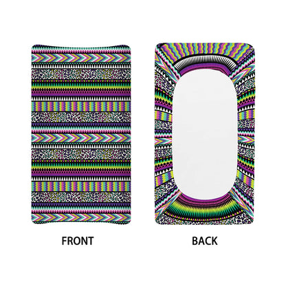 Colorful Leopard Navajo Tribal Print Changing Pad Cover