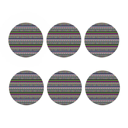 Colorful Leopard Navajo Tribal Print Coaster Set