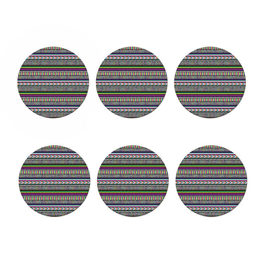 Colorful Leopard Navajo Tribal Print Coaster Set