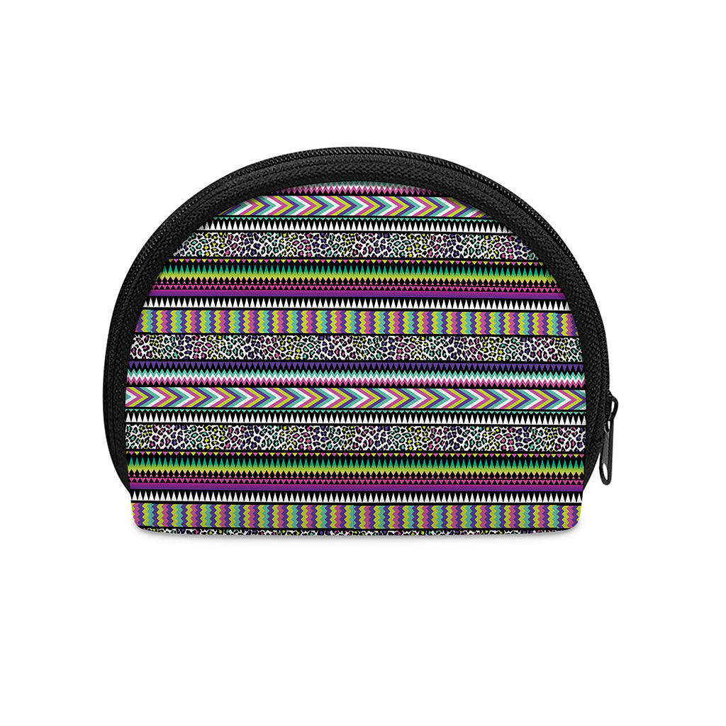 Colorful Leopard Navajo Tribal Print Coin Purse