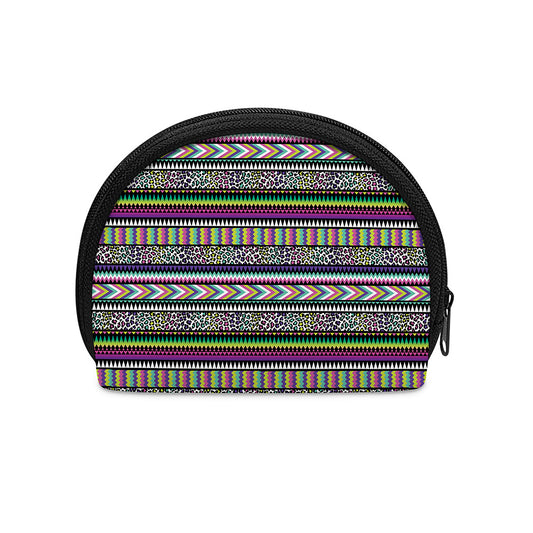 Colorful Leopard Navajo Tribal Print Coin Purse