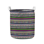 Colorful Leopard Navajo Tribal Print Collapsible Laundry Basket
