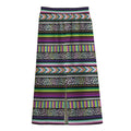Colorful Leopard Navajo Tribal Print Cotton Front Slit Maxi Skirt
