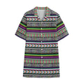 Colorful Leopard Navajo Tribal Print Cotton Hawaiian Shirt
