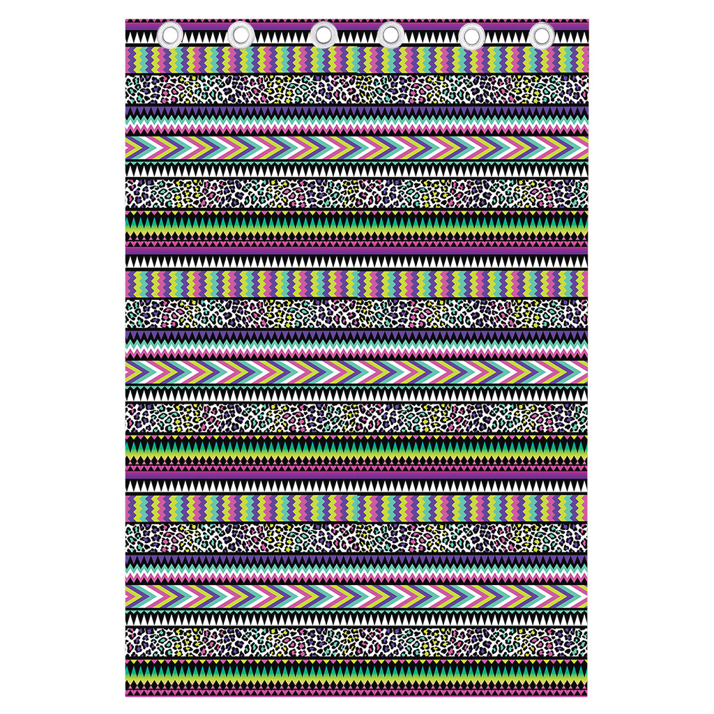 Colorful Leopard Navajo Tribal Print Curtain