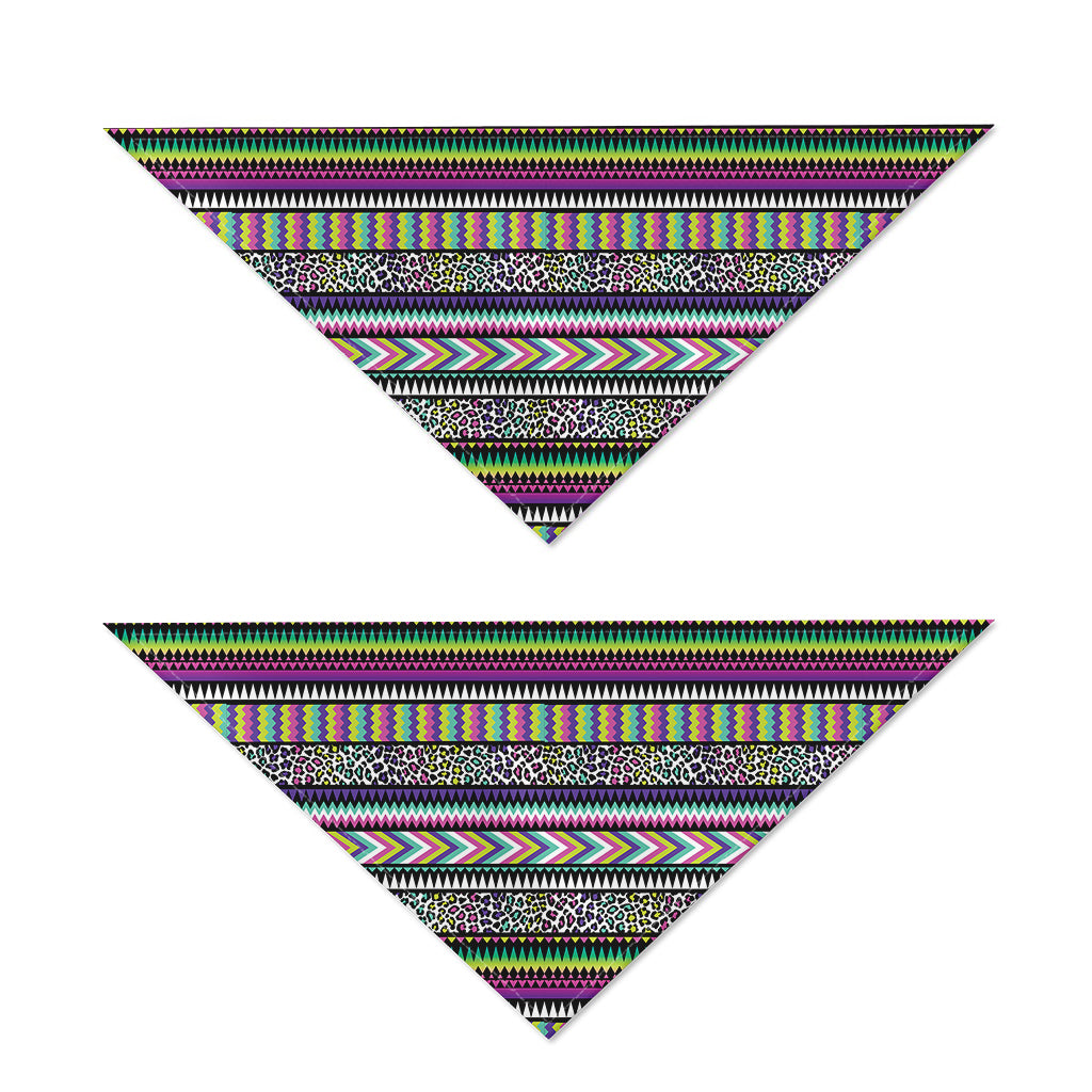 Colorful Leopard Navajo Tribal Print Dog Bandana