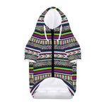 Colorful Leopard Navajo Tribal Print Dog Zip Up Hoodie
