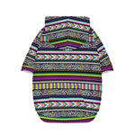 Colorful Leopard Navajo Tribal Print Dog Zip Up Hoodie