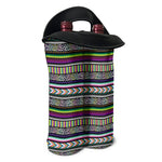 Colorful Leopard Navajo Tribal Print Double Neoprene Wine Tote