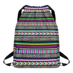 Colorful Leopard Navajo Tribal Print Drawstring Backpack