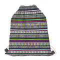 Colorful Leopard Navajo Tribal Print Drawstring Bag