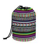 Colorful Leopard Navajo Tribal Print Drawstring Makeup Bag