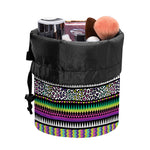 Colorful Leopard Navajo Tribal Print Drawstring Makeup Bag