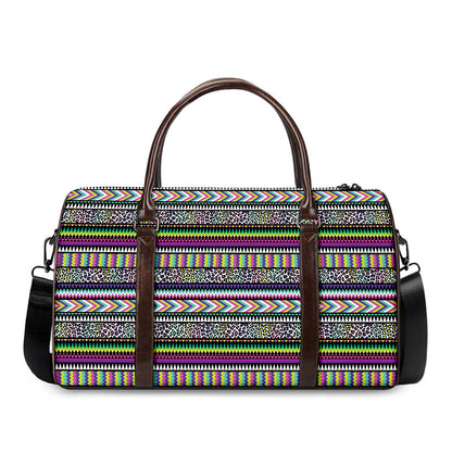 Colorful Leopard Navajo Tribal Print Duffle Bag