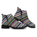 Colorful Leopard Navajo Tribal Print Flat Ankle Boots