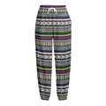 Colorful Leopard Navajo Tribal Print Fleece Lined Knit Pants