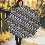 Colorful Leopard Navajo Tribal Print Foldable Umbrella