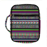 Colorful Leopard Navajo Tribal Print Front Pocket Bible Bag