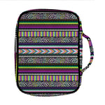 Colorful Leopard Navajo Tribal Print Front Pocket Bible Bag