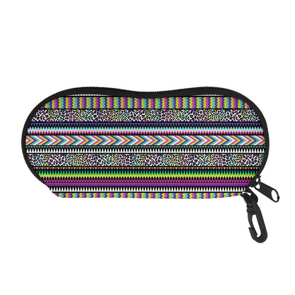 Colorful Leopard Navajo Tribal Print Glasses Case