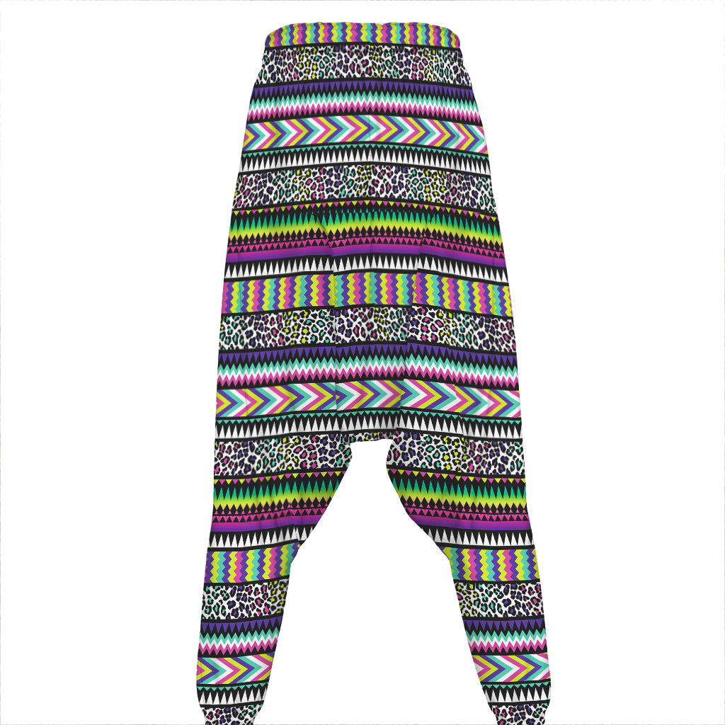 Colorful Leopard Navajo Tribal Print Hammer Pants