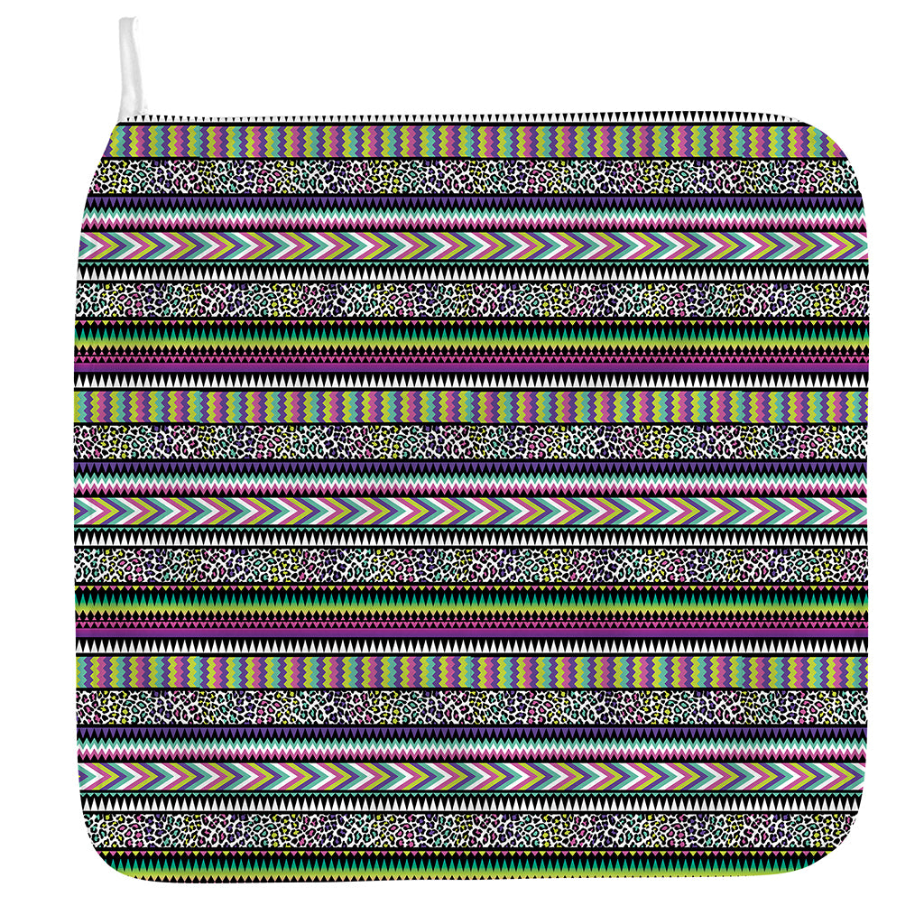 Colorful Leopard Navajo Tribal Print Hand Towel