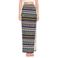Colorful Leopard Navajo Tribal Print High Slit Maxi Skirt