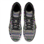 Colorful Leopard Navajo Tribal Print High Top Leather Sneakers