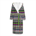 Colorful Leopard Navajo Tribal Print Hooded Bathrobe