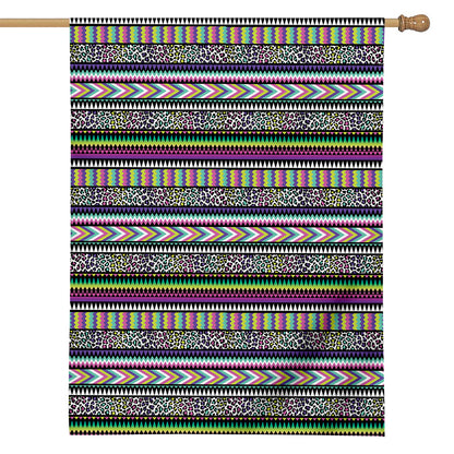 Colorful Leopard Navajo Tribal Print House Flag