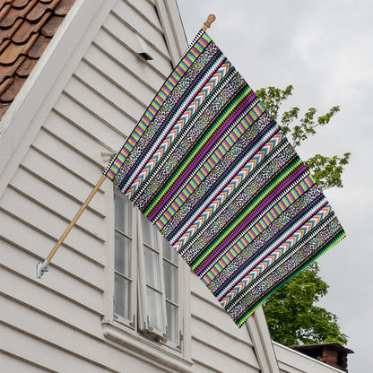 Colorful Leopard Navajo Tribal Print House Flag