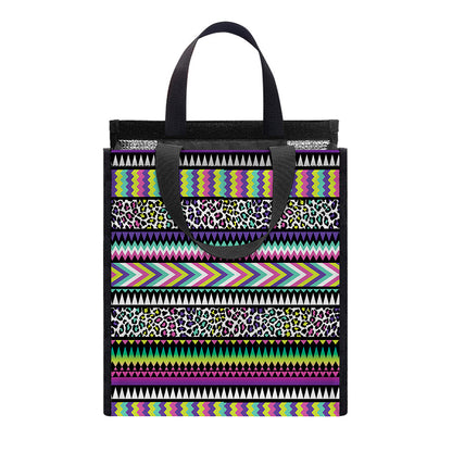 Colorful Leopard Navajo Tribal Print Insulated Lunch Tote