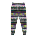 Colorful Leopard Navajo Tribal Print Jogger Pants