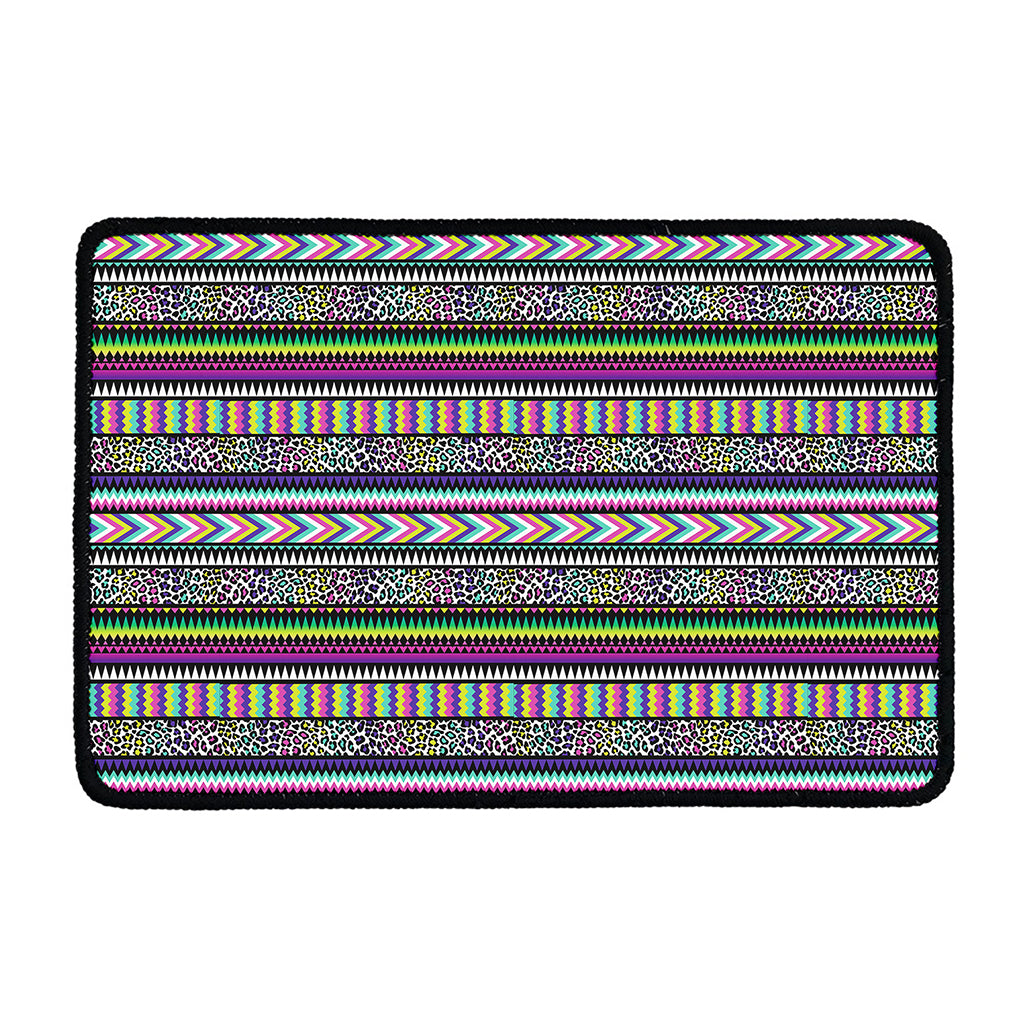 Colorful Leopard Navajo Tribal Print Kitchen Mat