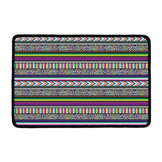 Colorful Leopard Navajo Tribal Print Kitchen Mat