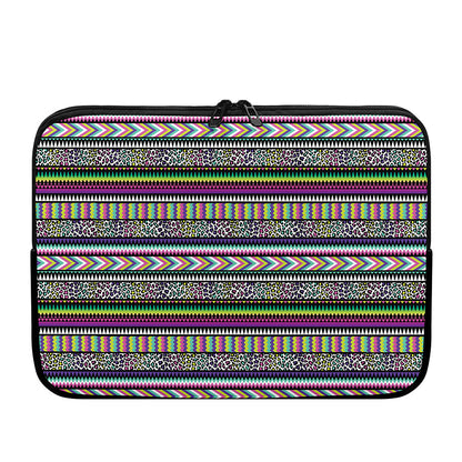 Colorful Leopard Navajo Tribal Print Laptop Sleeve