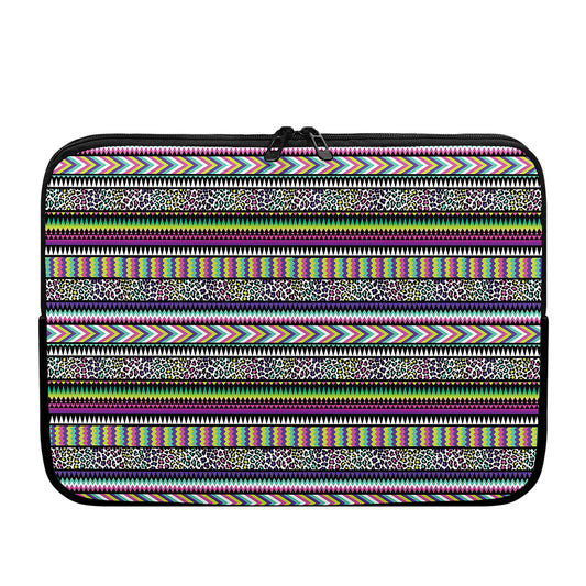 Colorful Leopard Navajo Tribal Print Laptop Sleeve