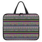 Colorful Leopard Navajo Tribal Print Laptop Sleeve With Handle