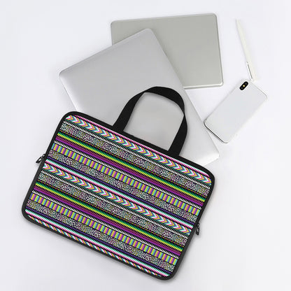 Colorful Leopard Navajo Tribal Print Laptop Sleeve With Handle