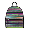 Colorful Leopard Navajo Tribal Print Leather Backpack